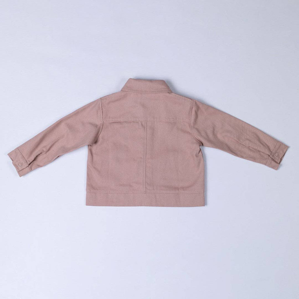Kids Organic Cotton Shacket: Dusty Pink