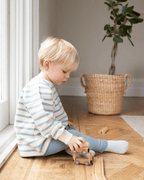 Cotton Sweatshirt - Cornflower Blue Stripe