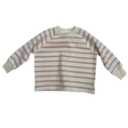 Cotton Sweatshirt - Dusky Pink Stripe: Dusky Pink Stripe