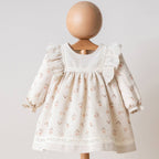 Flower Design Natural Linen Dress