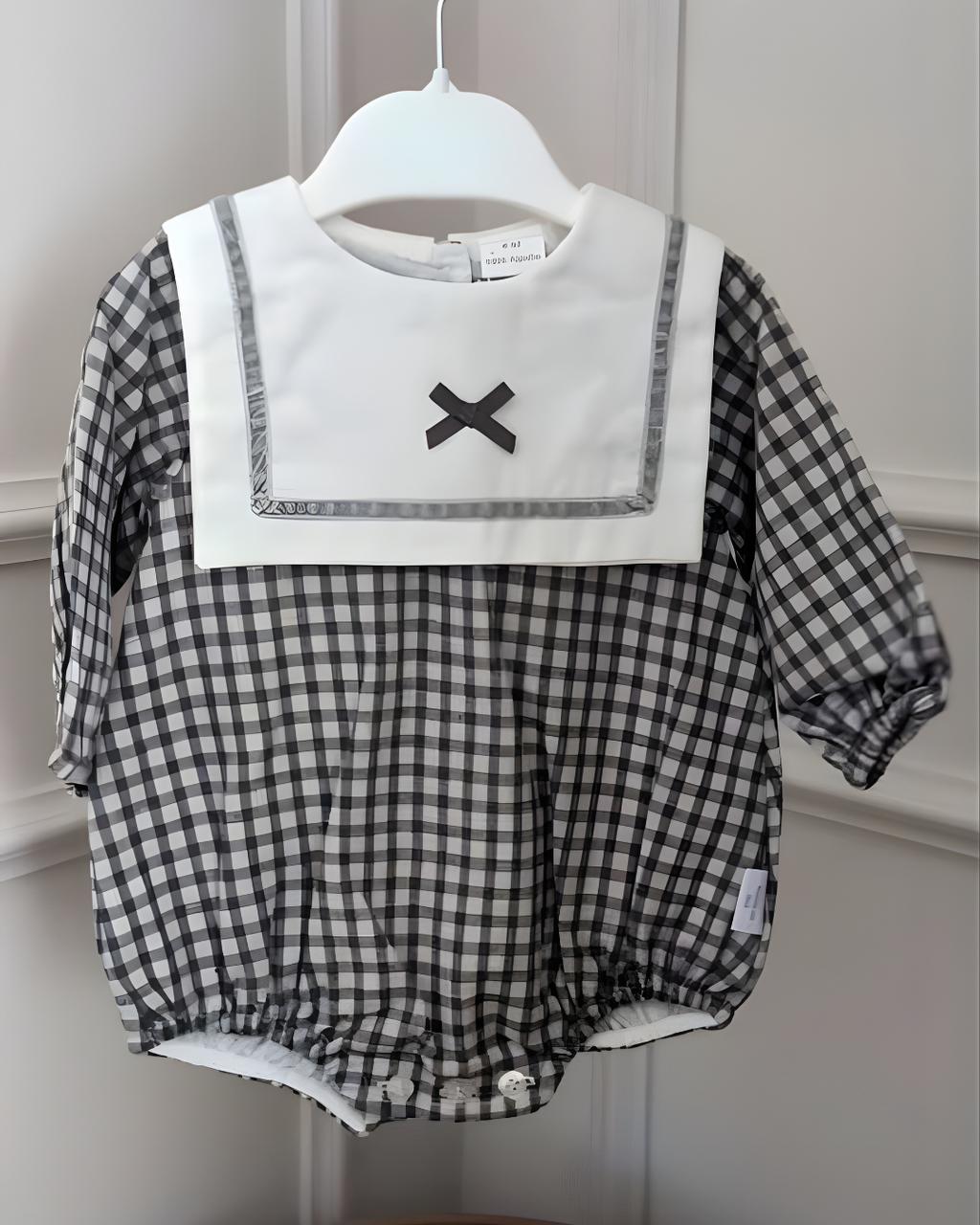 Classic Grey Gingham Romper