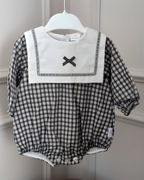 Classic Grey Gingham Romper