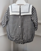 Classic Grey Gingham Romper