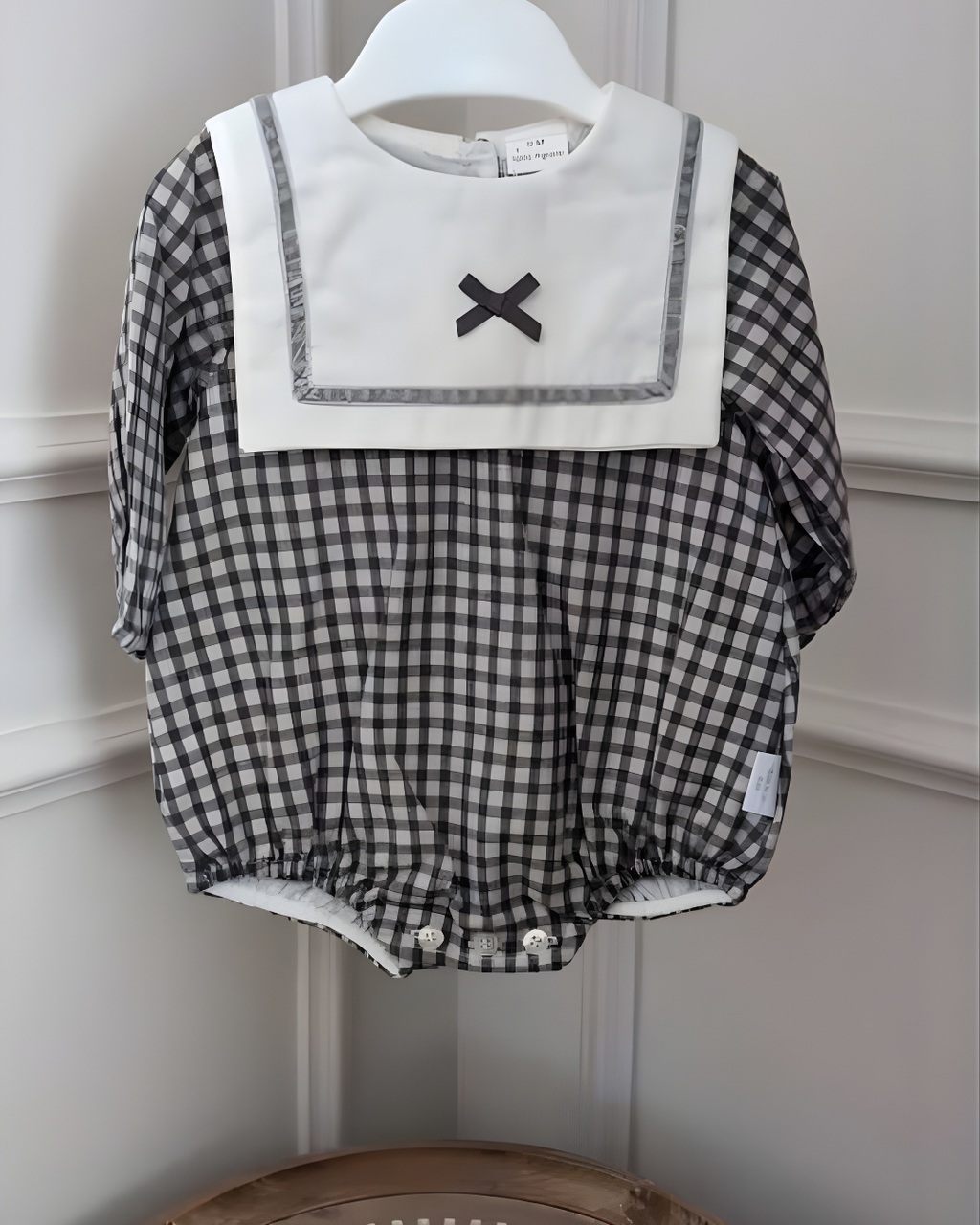 Classic Grey Gingham Romper