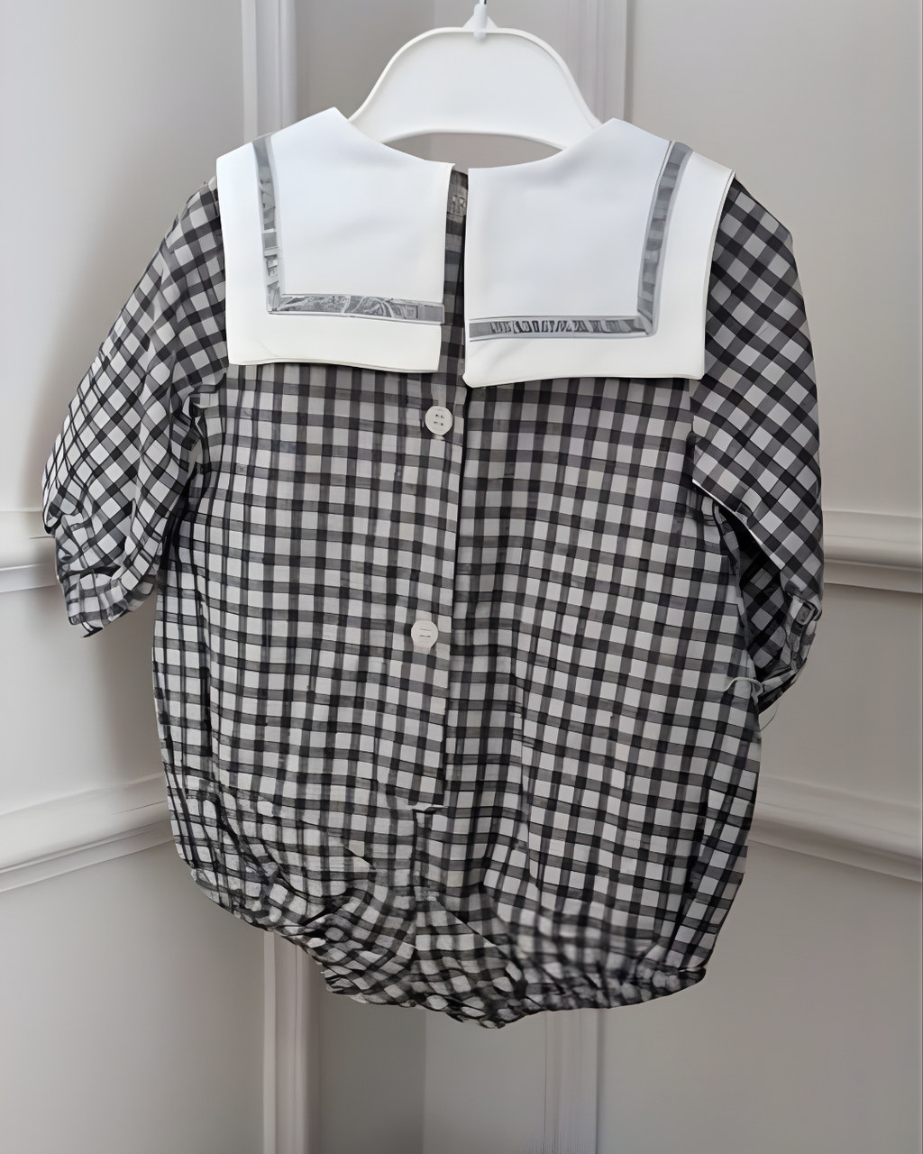 Classic Grey Gingham Romper