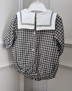 Classic Grey Gingham Romper