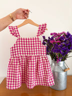 Pink and Cream Vichy Muslin Dress