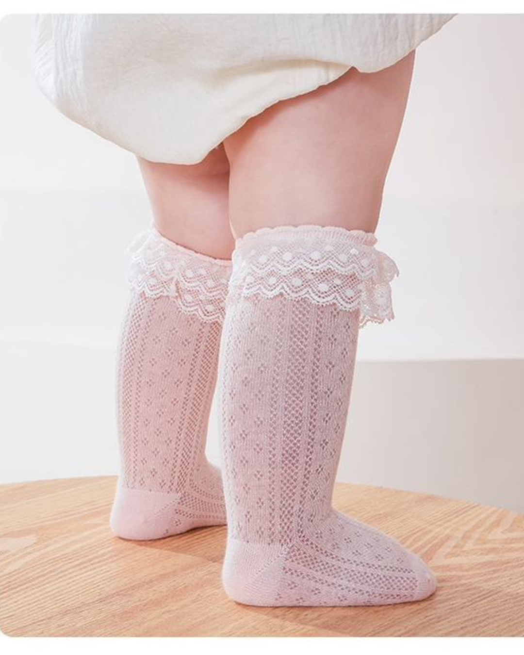 Oatmeal frill Knee Sock