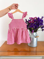 Pink and Cream Vichy Muslin Dress