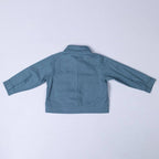 Kids Organic Cotton Shacket: Slate Blue
