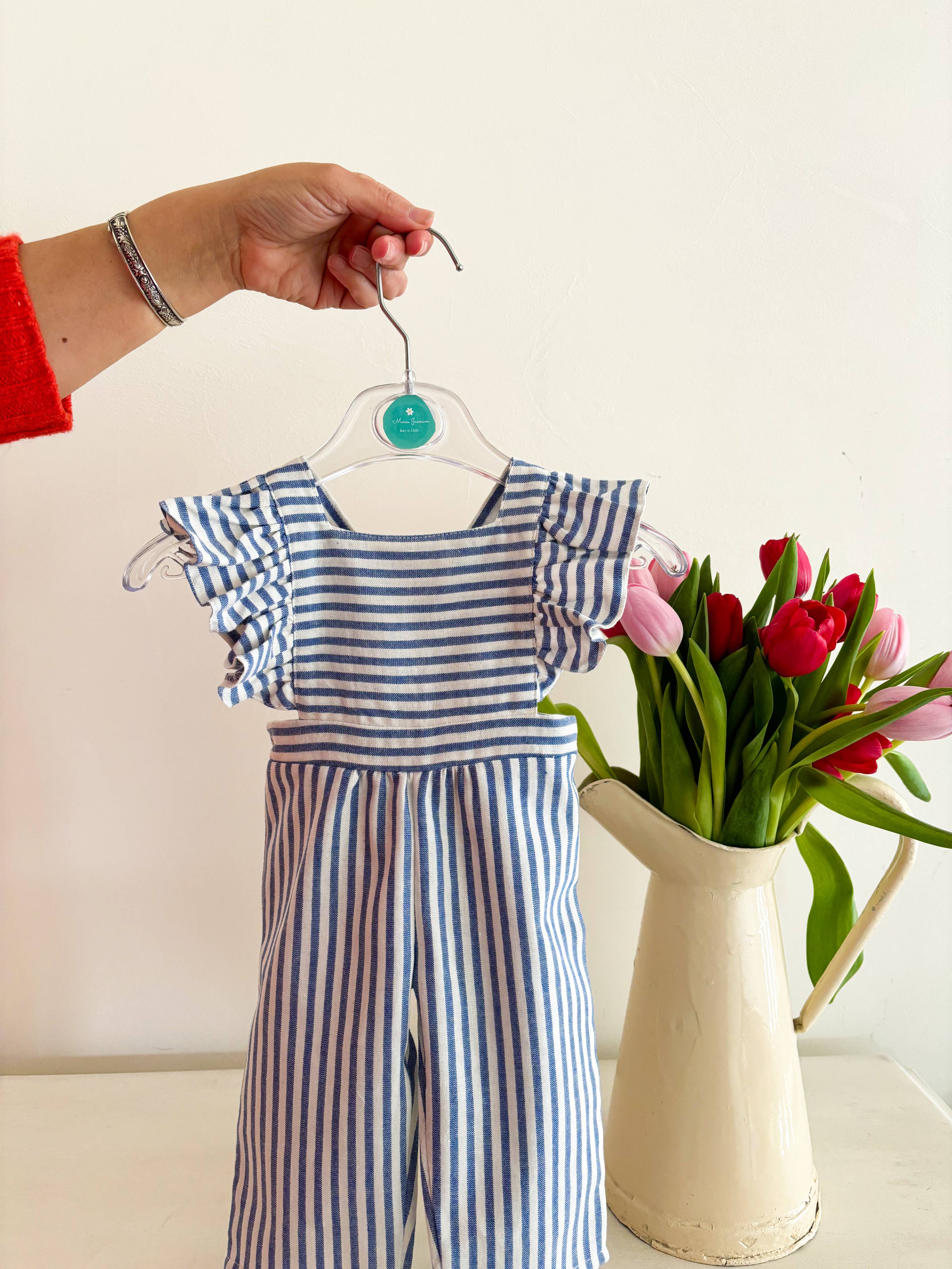 Blue Striped Jumpsuit