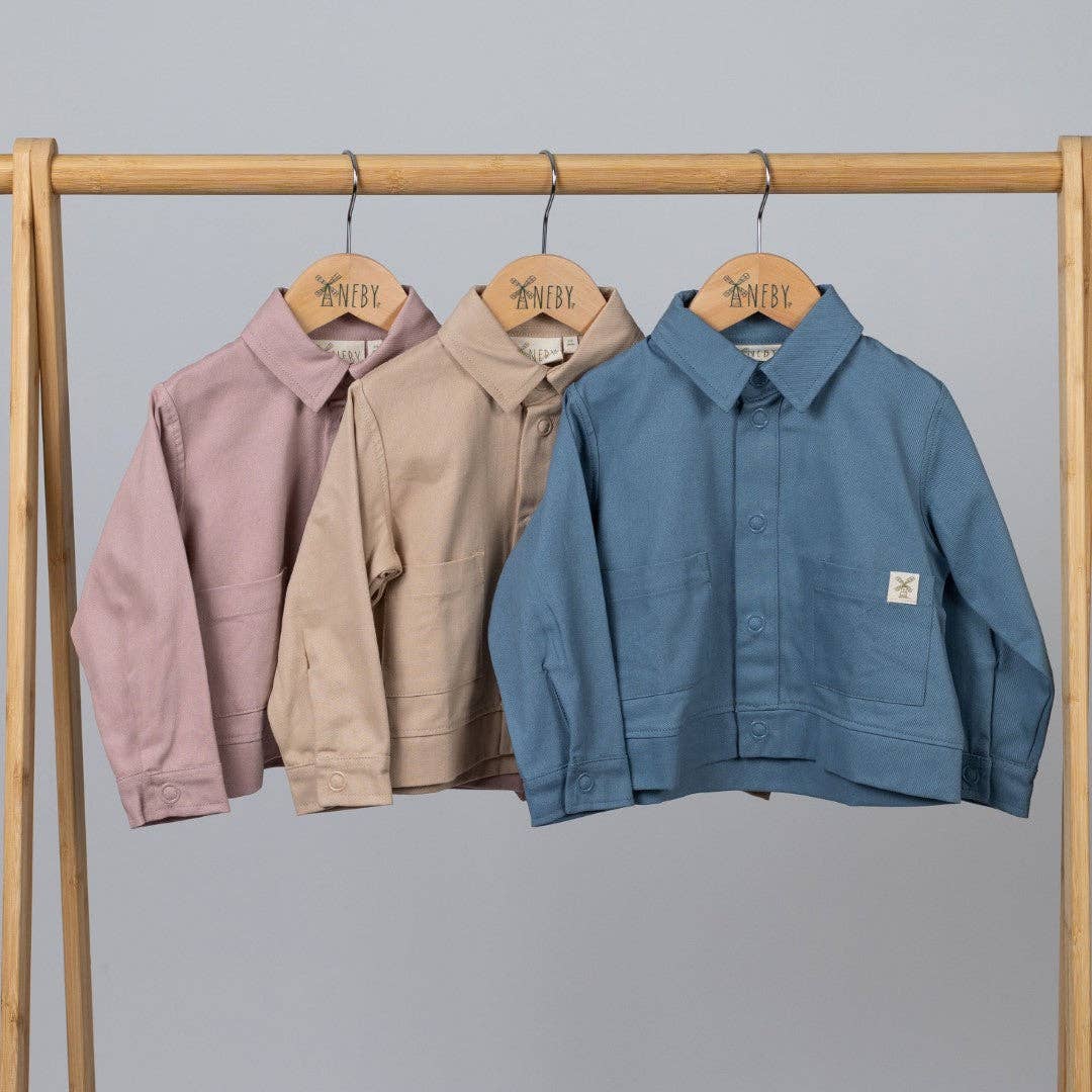 Kids Organic Cotton Shacket: Dusty Pink
