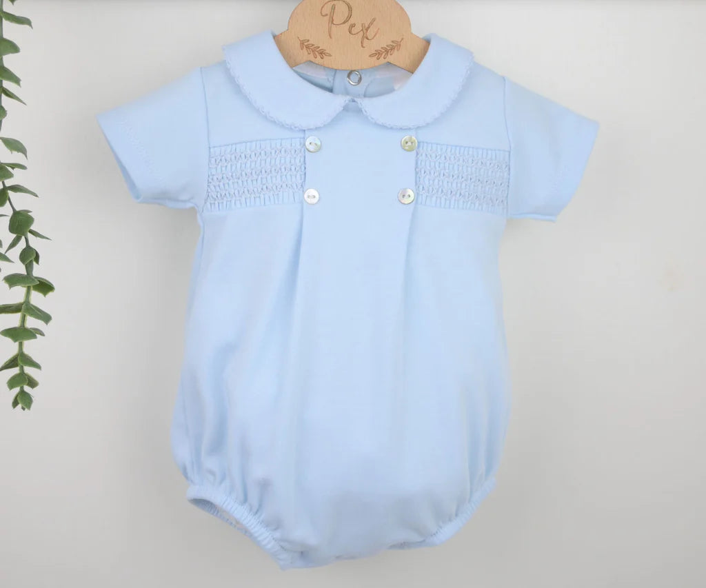 Smocked Cotton Romper Suit