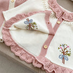 Embroidered Apricot Cardigan