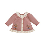 Embroidered Pink Cardigan