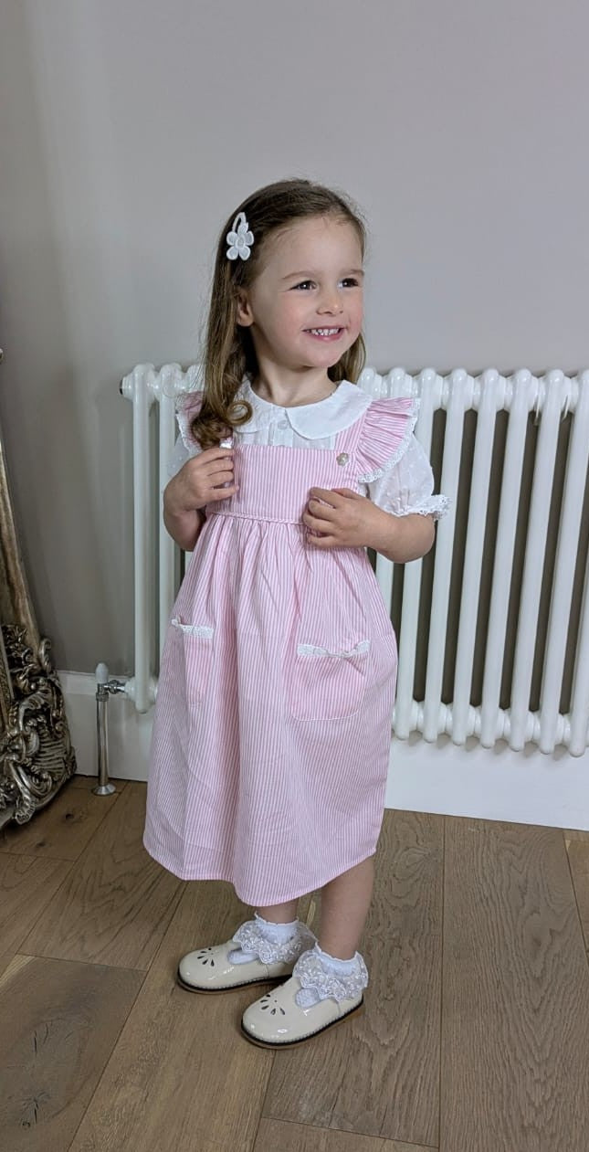 Tilly Pink Striped Sundress or Pinafore: