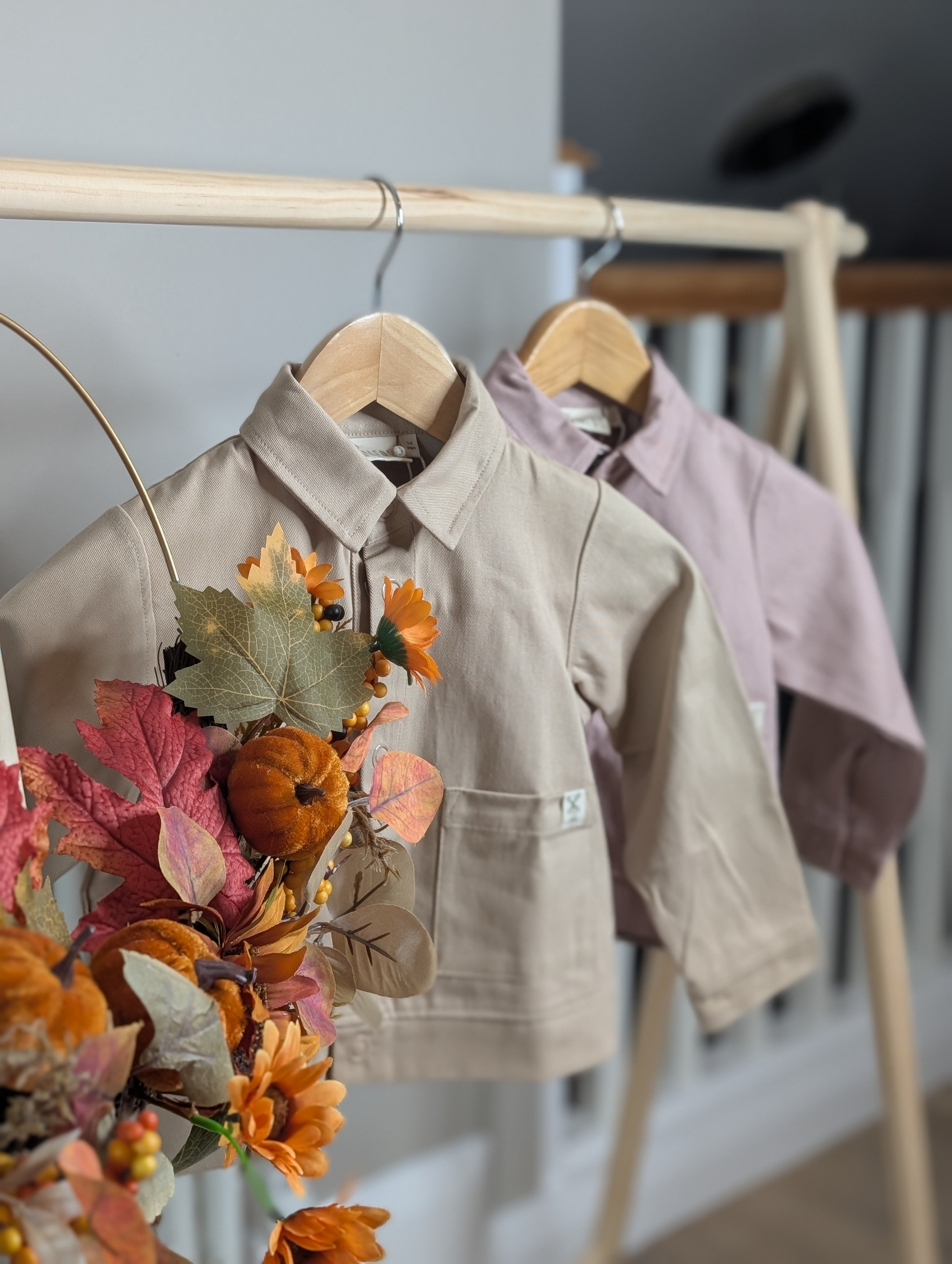 Kids Organic Cotton Shacket: Oat