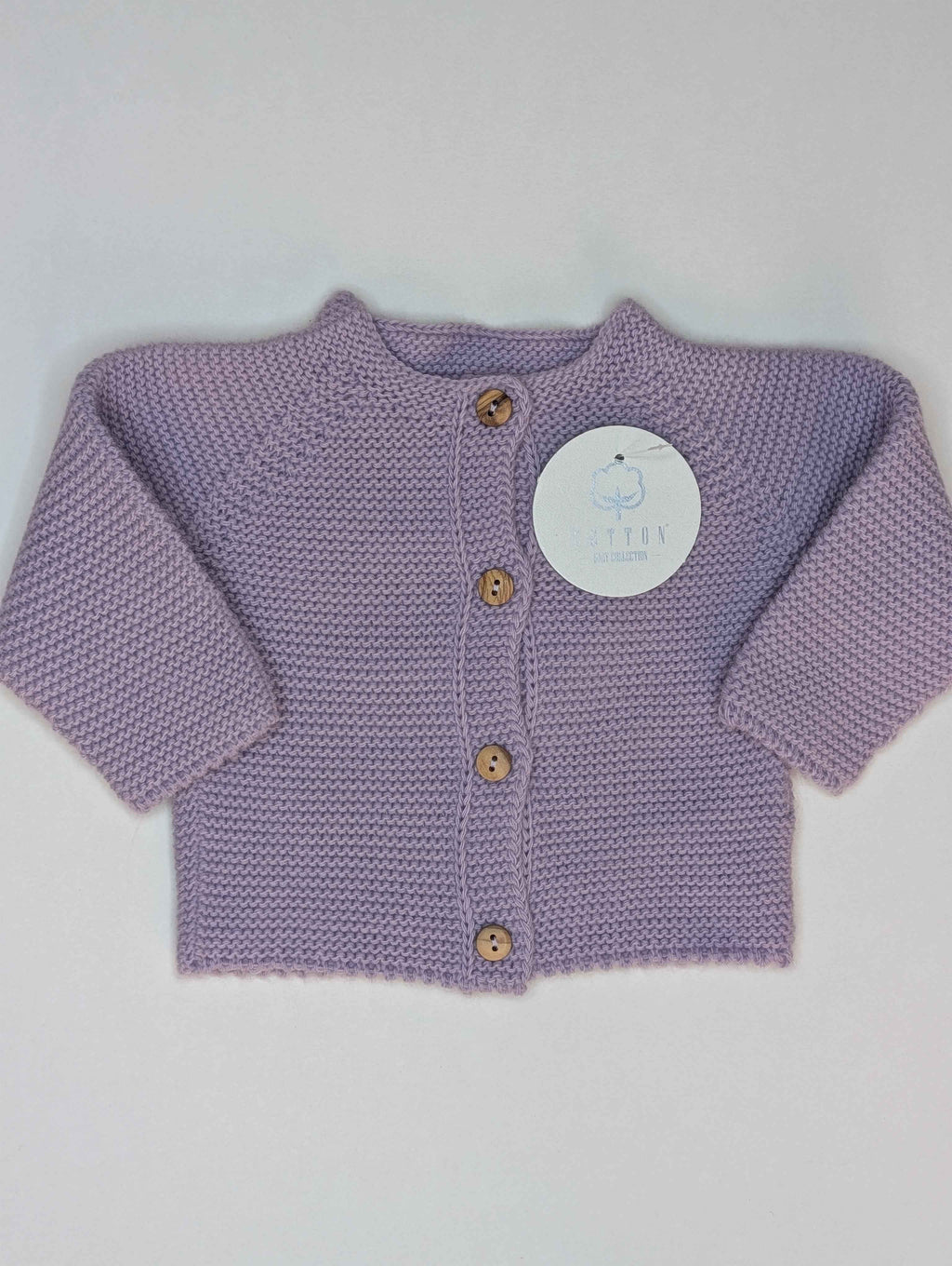 Embroidered "Hello world" Cardigan Purple