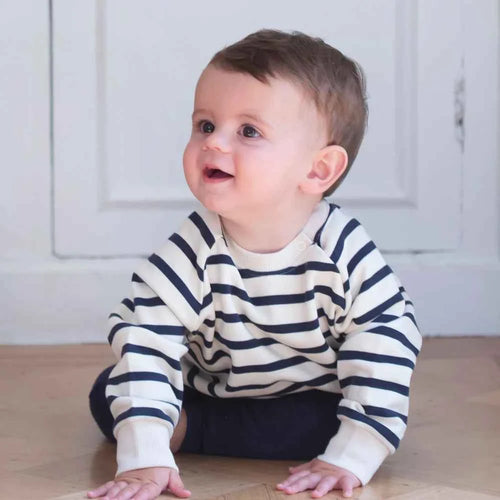 Cotton Sweatshirt - Breton Stripe