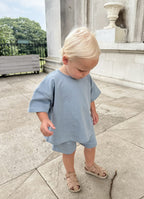 Oversized Summer Set Blue - Stylish Comfort for Warm Days - Minnie and Moon