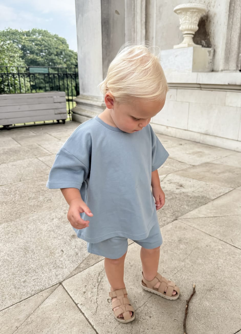 Oversized Summer Set Blue - Stylish Comfort for Warm Days - Minnie and Moon