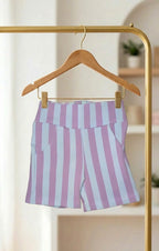 Pink  & White Striped Shorts