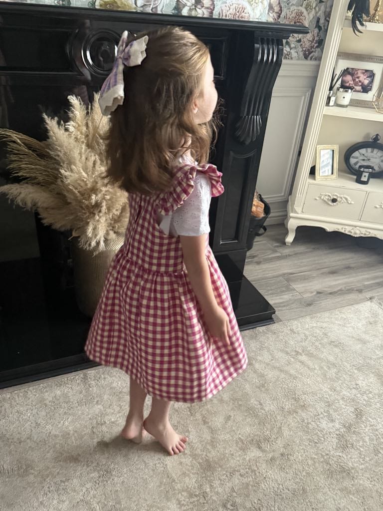 Pink and Cream Vichy Muslin Dress