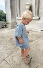 Oversized Summer Set Blue - Stylish Comfort for Warm Days - Minnie and Moon