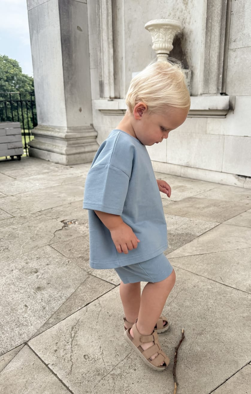 Oversized Summer Set Blue - Stylish Comfort for Warm Days - Minnie and Moon