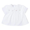 Little White Blouse with pink rosebuds 2-3