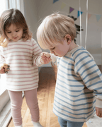 Cotton Sweatshirt - Cornflower Blue Stripe