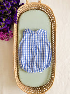 Blue and White Vichy Sleeveless Romper