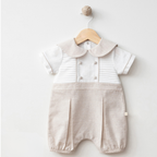 Natural Linen Elegant Romper - Minnie and Moon