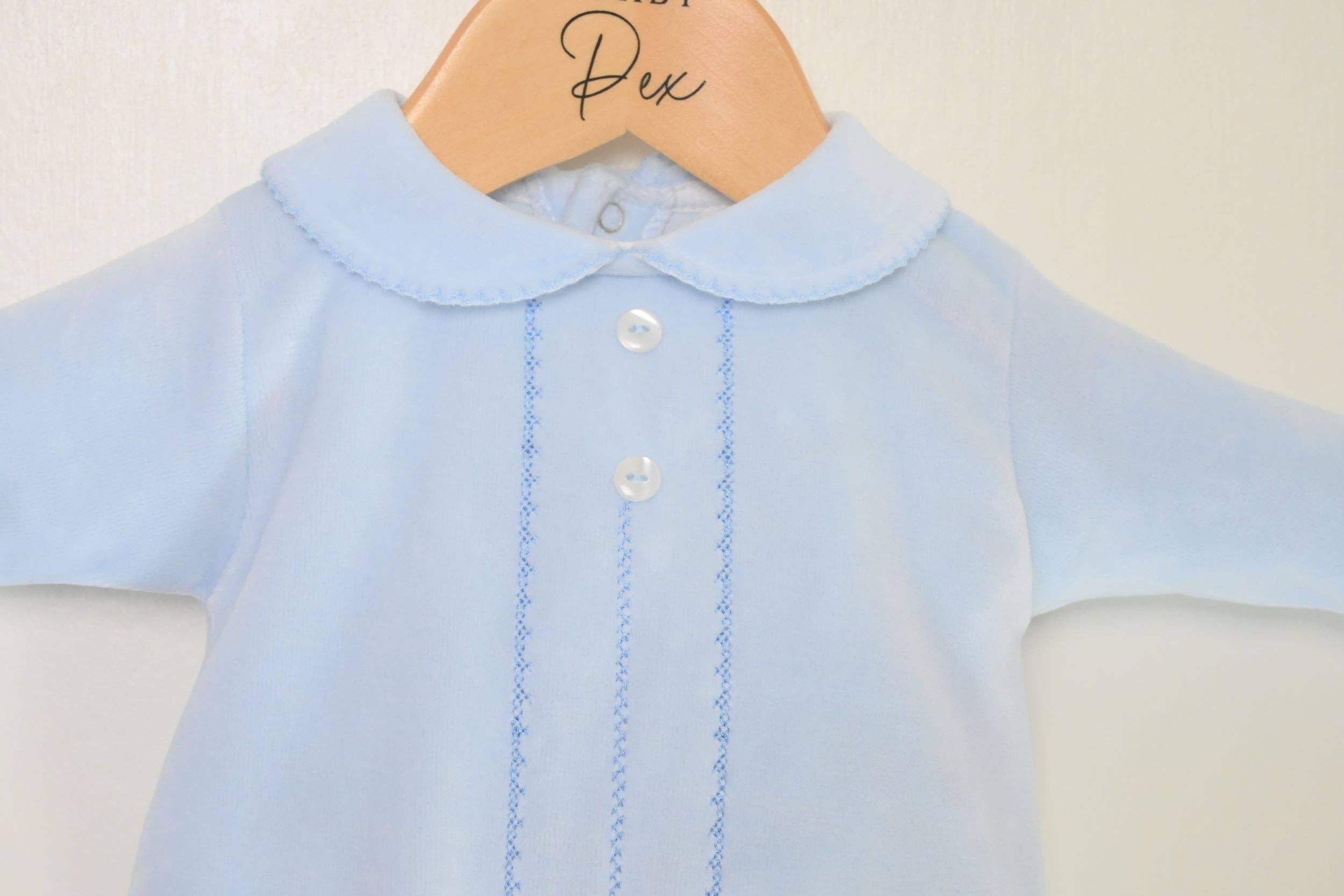 Classic Velour Baby Sleepsuit