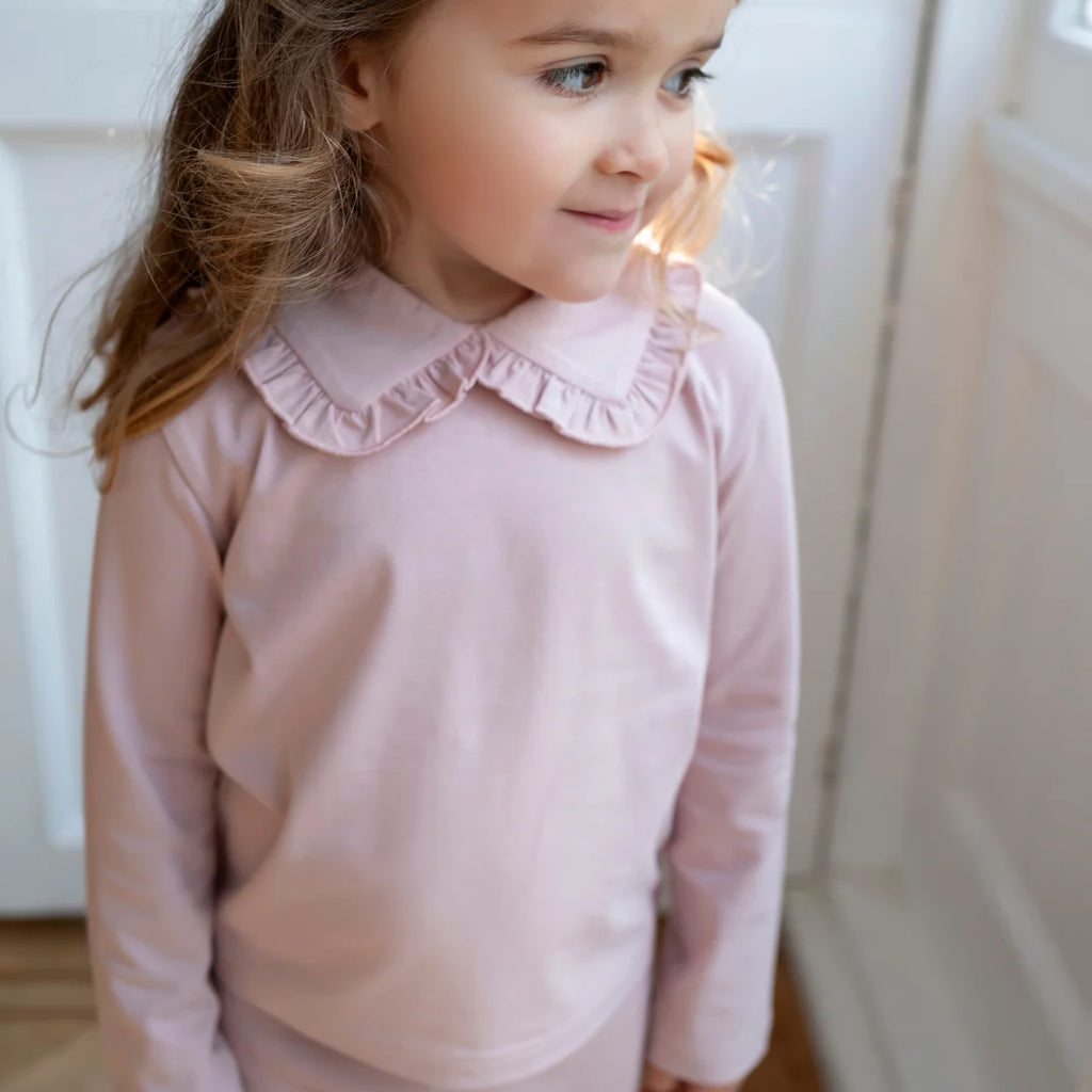 Dusky Pink Cotton Frill Blouse