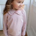 Dusky Pink Cotton Frill Blouse