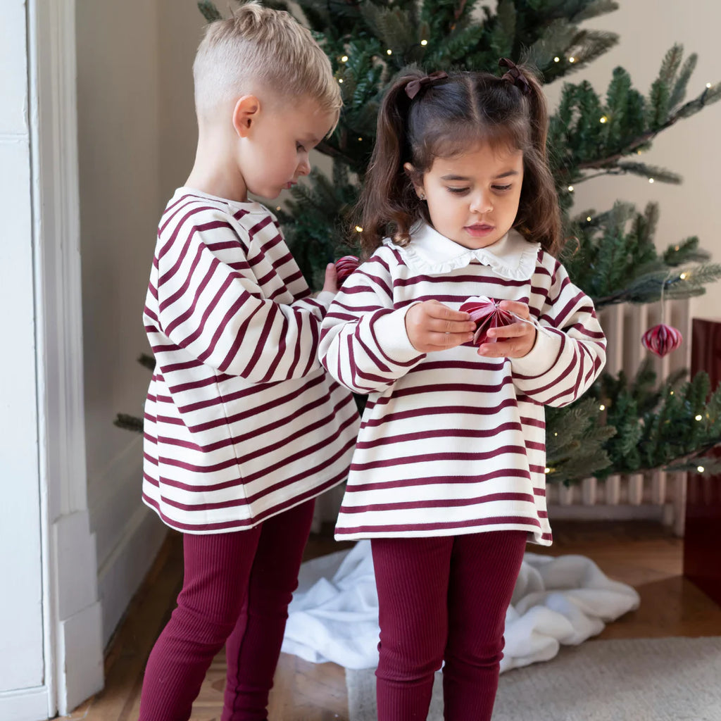 Maroon Ribbed Leggings