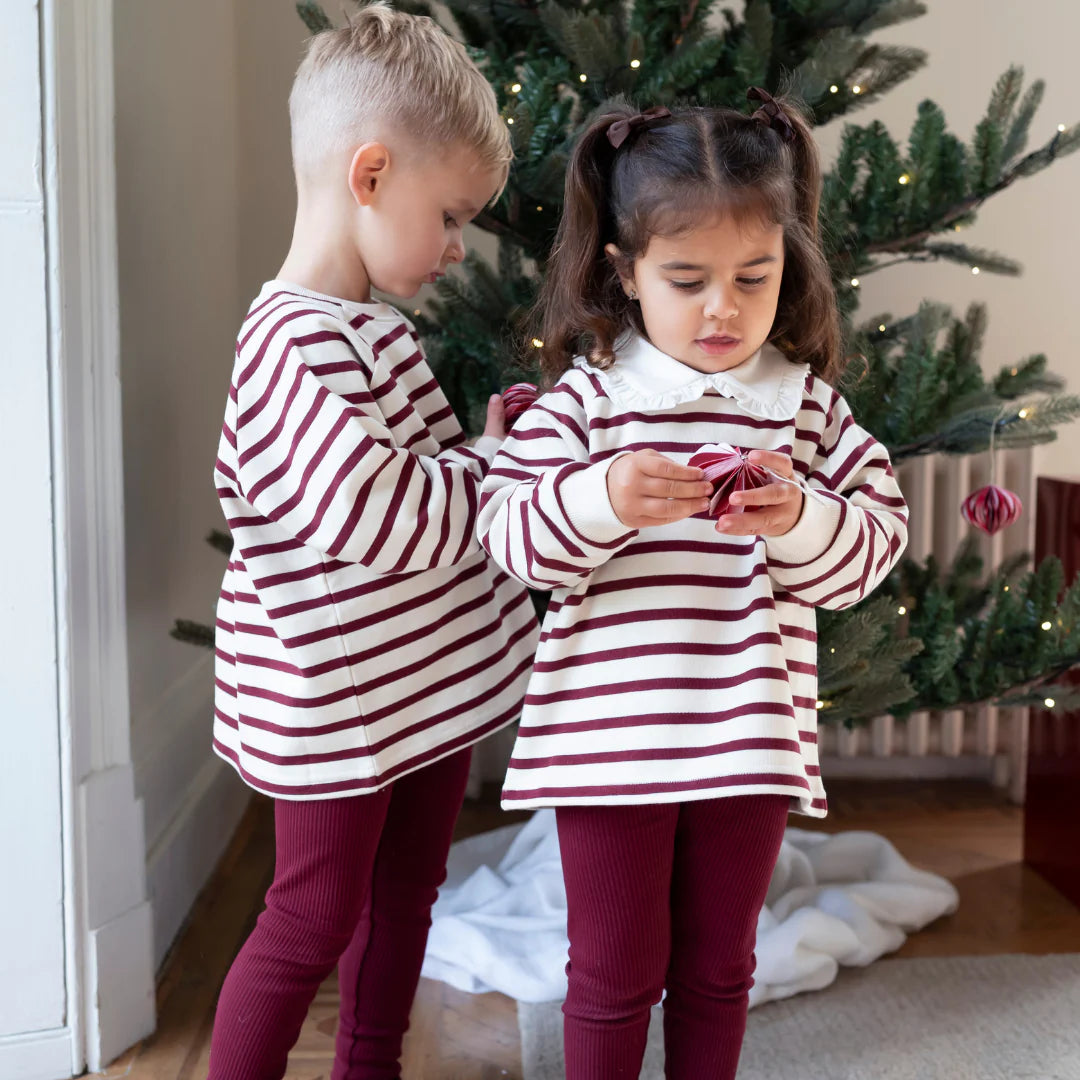 Maroon Ribbed Leggings