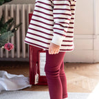 Maroon Stripe Cotton Sweatshirt