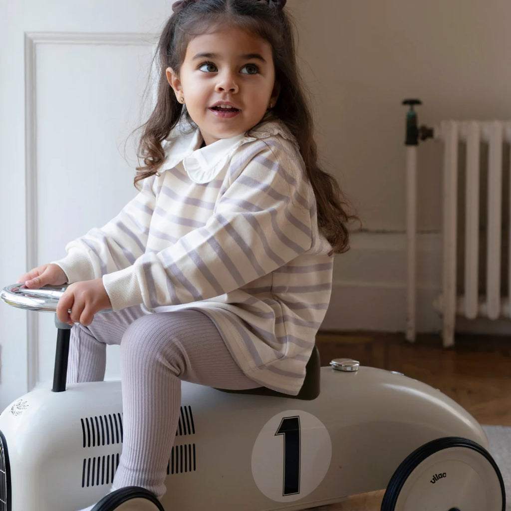 Lilac Stripe Cotton Sweatshirt