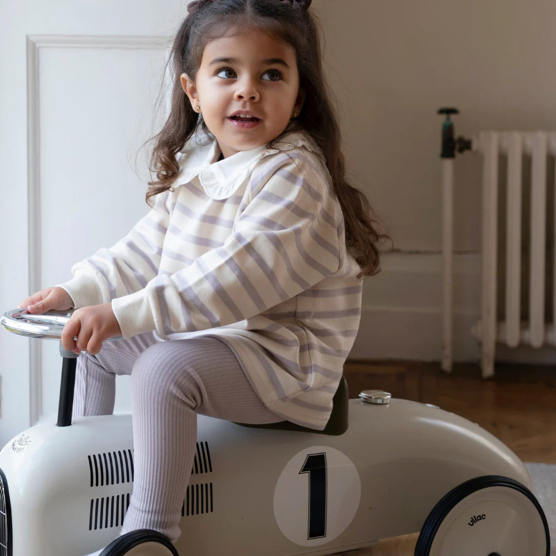 Lilac Stripe Cotton Sweatshirt