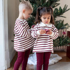 Maroon Stripe Cotton Sweatshirt