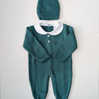 Green Knitted Romper & Hat