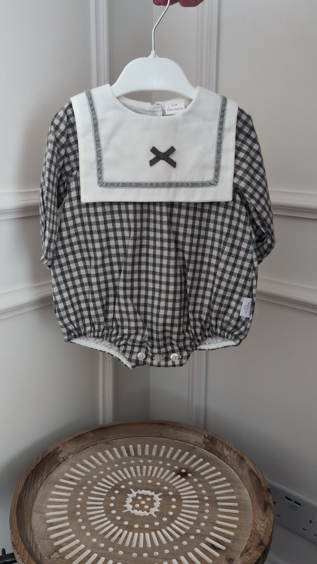 Classic Grey Gingham Romper