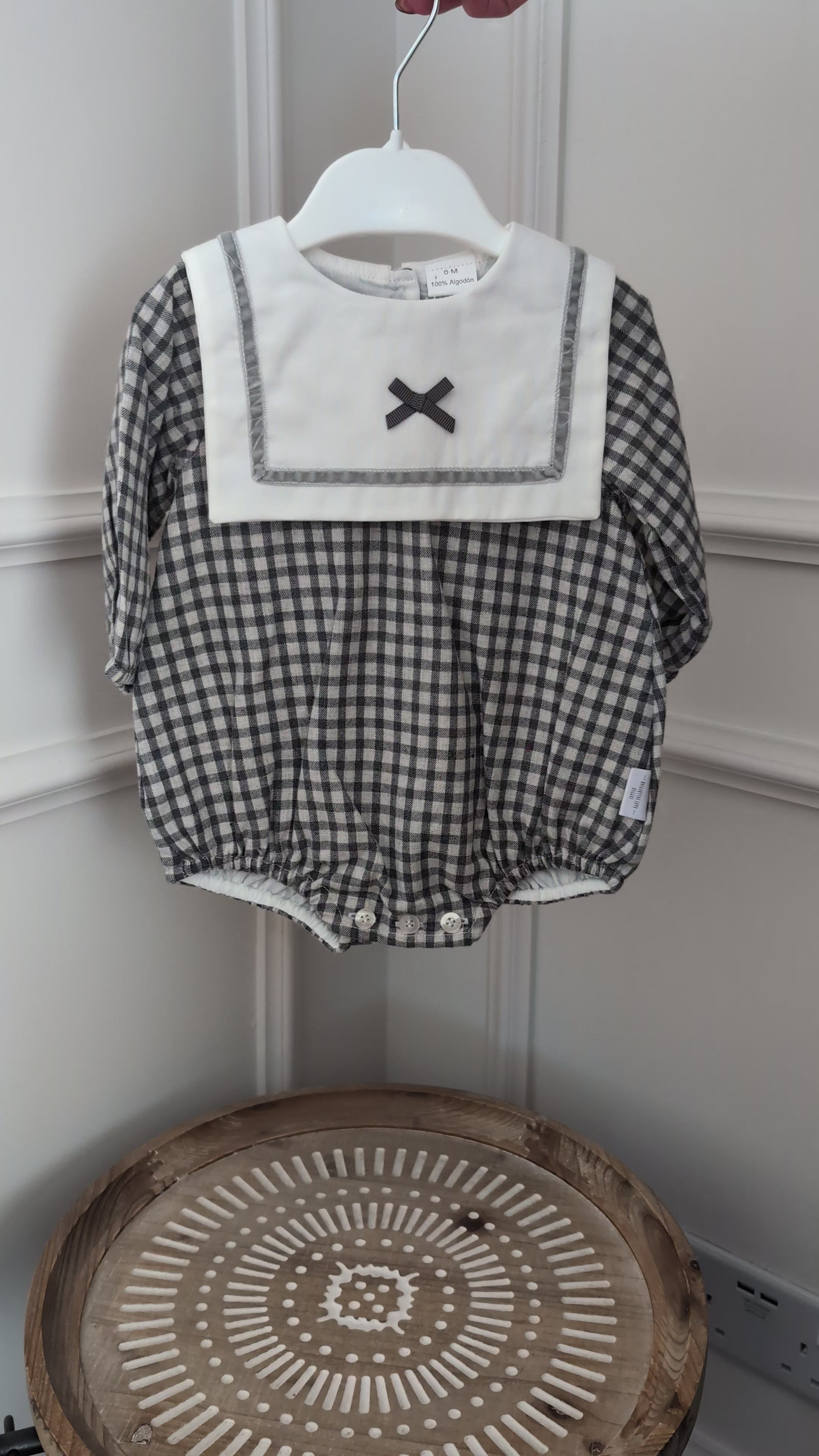 Classic Grey Gingham Romper