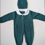 Green Knitted Romper & Hat